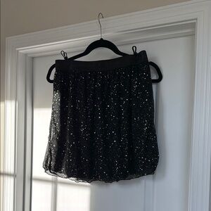 SHEIN Black Glitter Mini Skirt